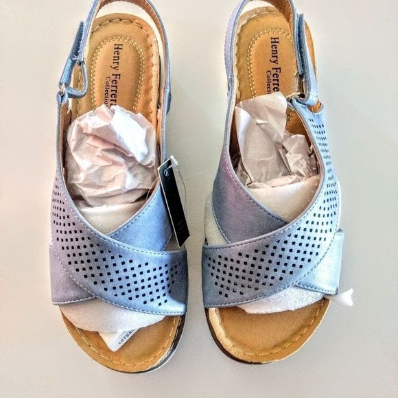 Henry Ferrera Women's Light Blue Sandals Size 9 - Picture 3 of 8